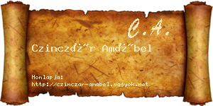 Czinczár Amábel névjegykártya